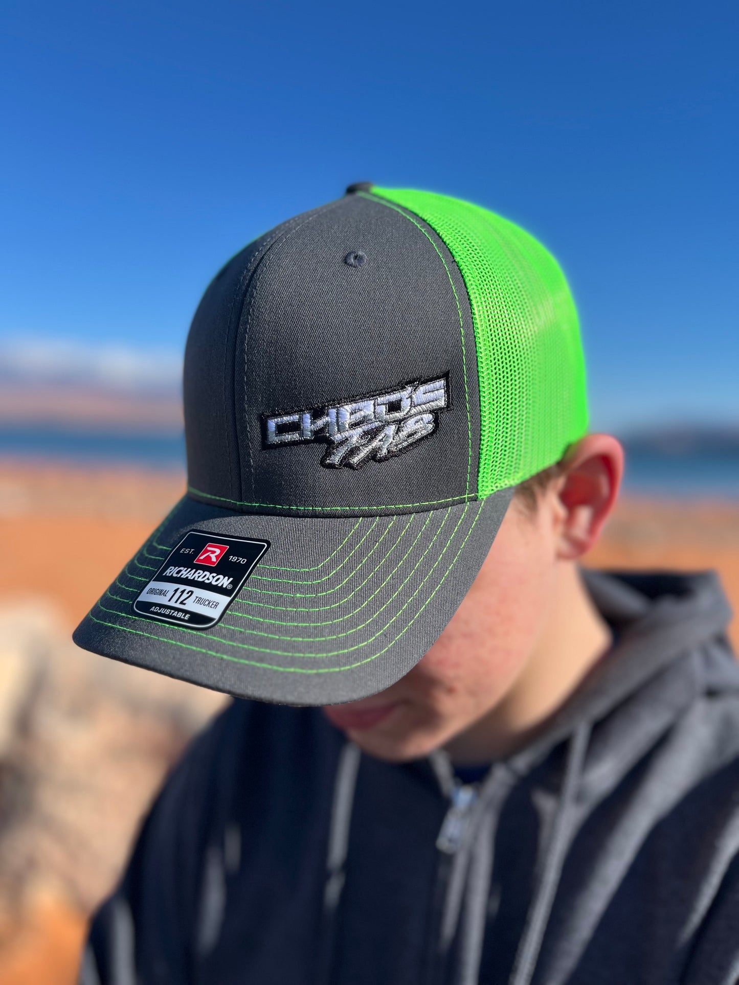 *NEW* Trucker Snapback Hat Neon Green/Gray